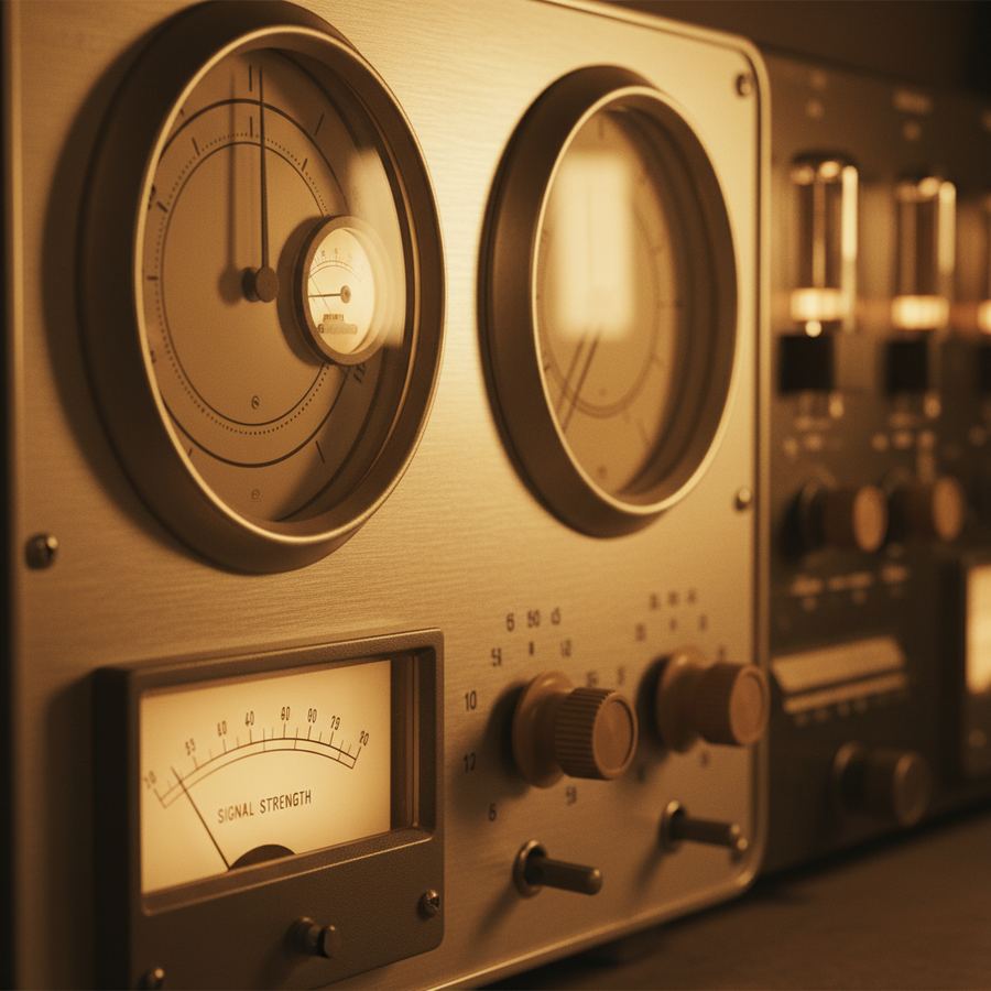 Vintage and modern radios side by side